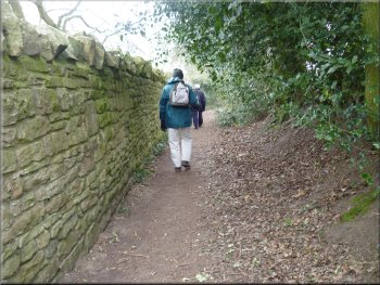 Path around the outer wall of Beeston Castle